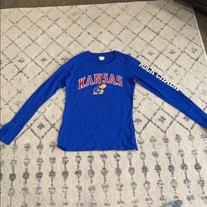 Rock Chalk Kansas Jayhawk Long Sleeve T-Shirt Sz S